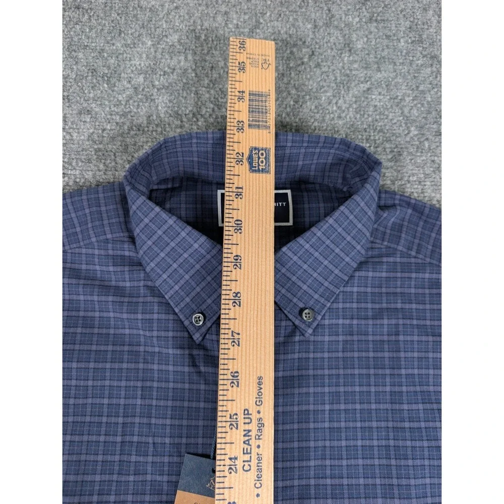 Charles Tyrwhitt Long‎ Sleeve Button Down Shirt Mens XL Slim Indigo Check Cotton